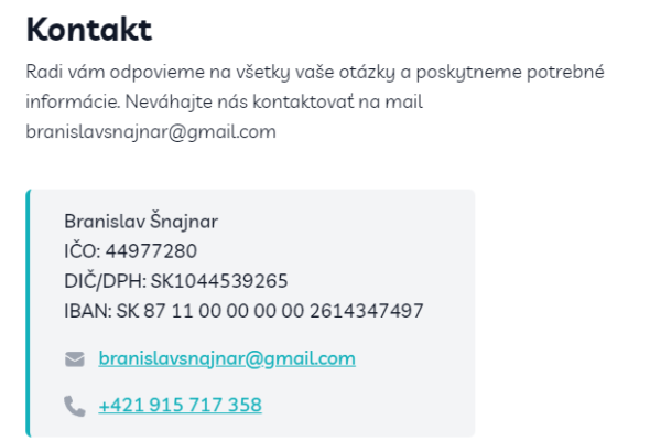 Kontakt pred termínom rezervácie
